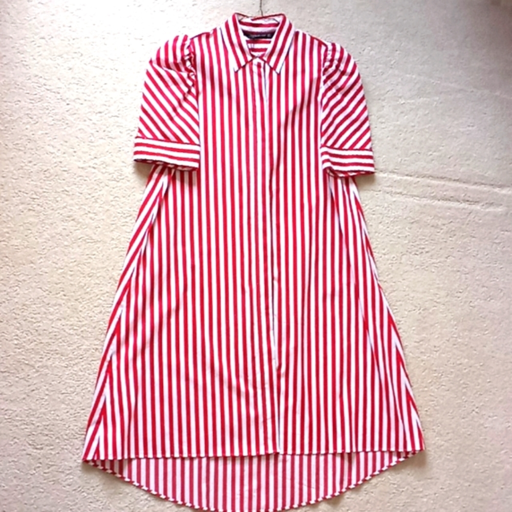 NWT Zara Striped Red Shirt Dress